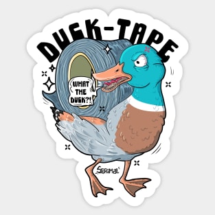 Duck-tape duck pun Sticker